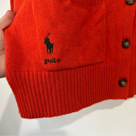 NWT Polo Ralph Lauren Cashmere Blend Button Cardigan Sweater Orange - Picture 5 of 9